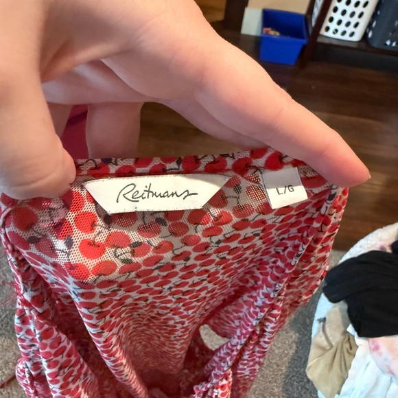 Sheer Mesh Cherry Printed Top - Picture 6 of 7